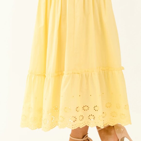 NEW HYFVE Tiered Eyelet Maxi Skirt L - Picture 13 of 16